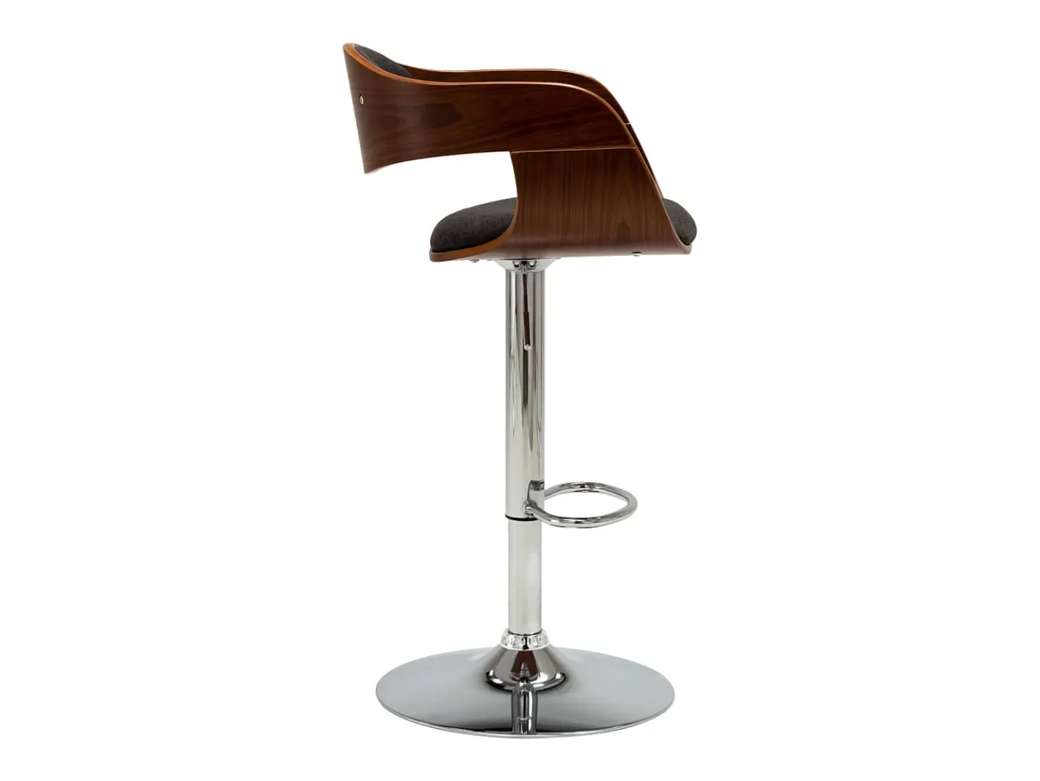 vidaxl Bancos de bar 2 pcs madeira curvada e tecido^ Banco