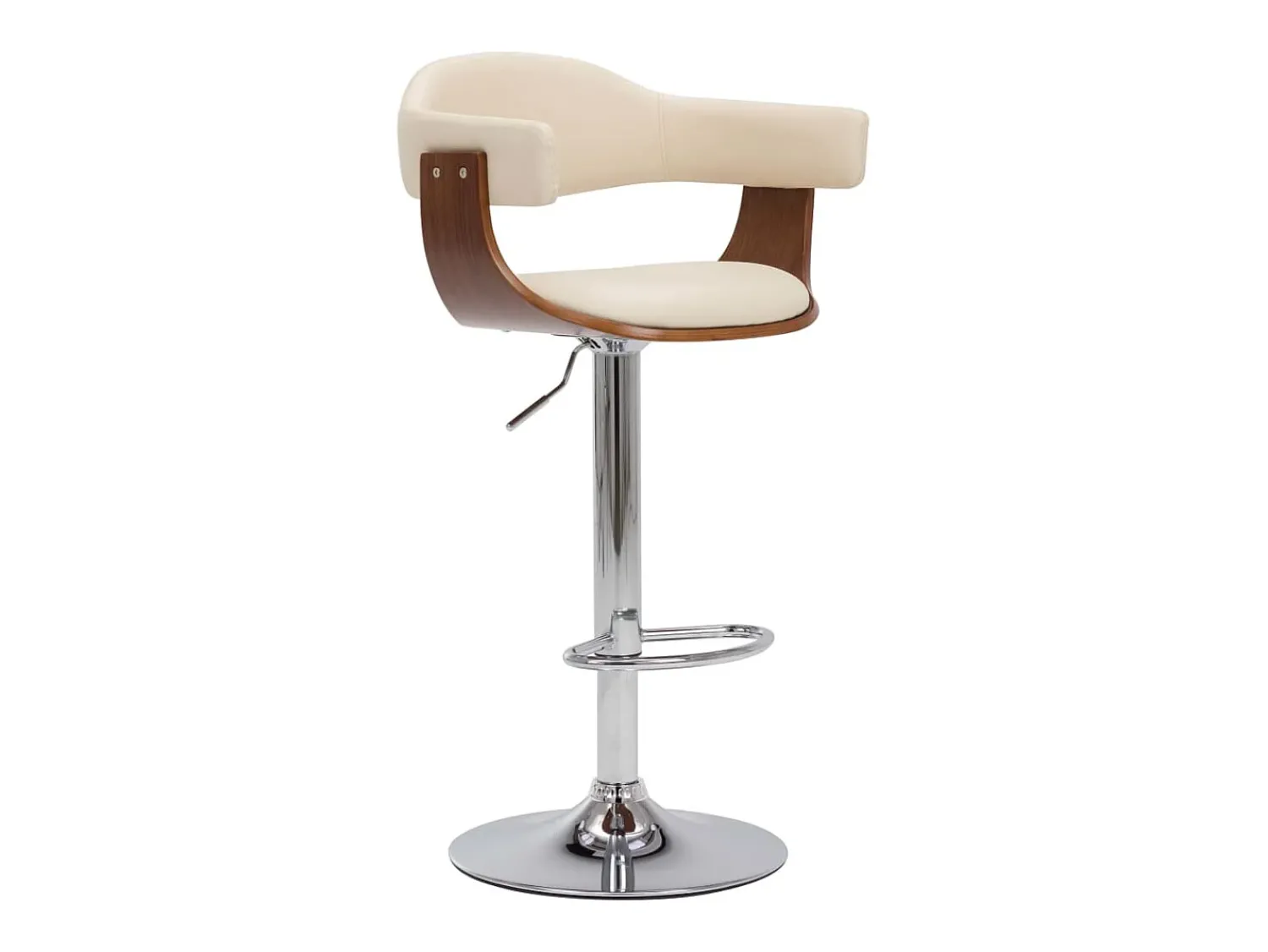Online Bancos de bar 2 pcs madeira curvada e couro artificial PT729921 Creme