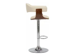 Online Bancos de bar 2 pcs madeira curvada e couro artificial PT729921 Creme
