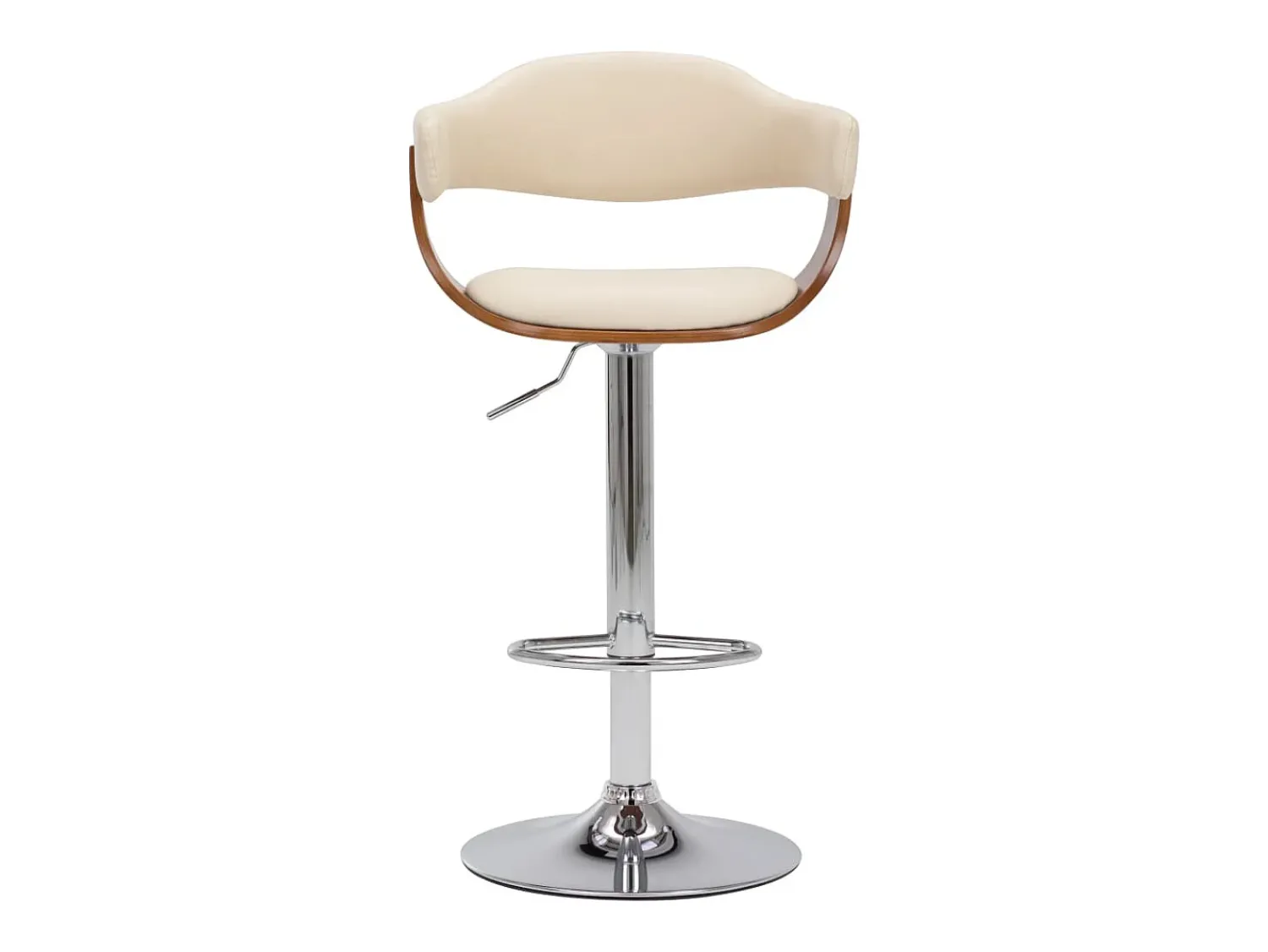 Online Bancos de bar 2 pcs madeira curvada e couro artificial PT729921 Creme