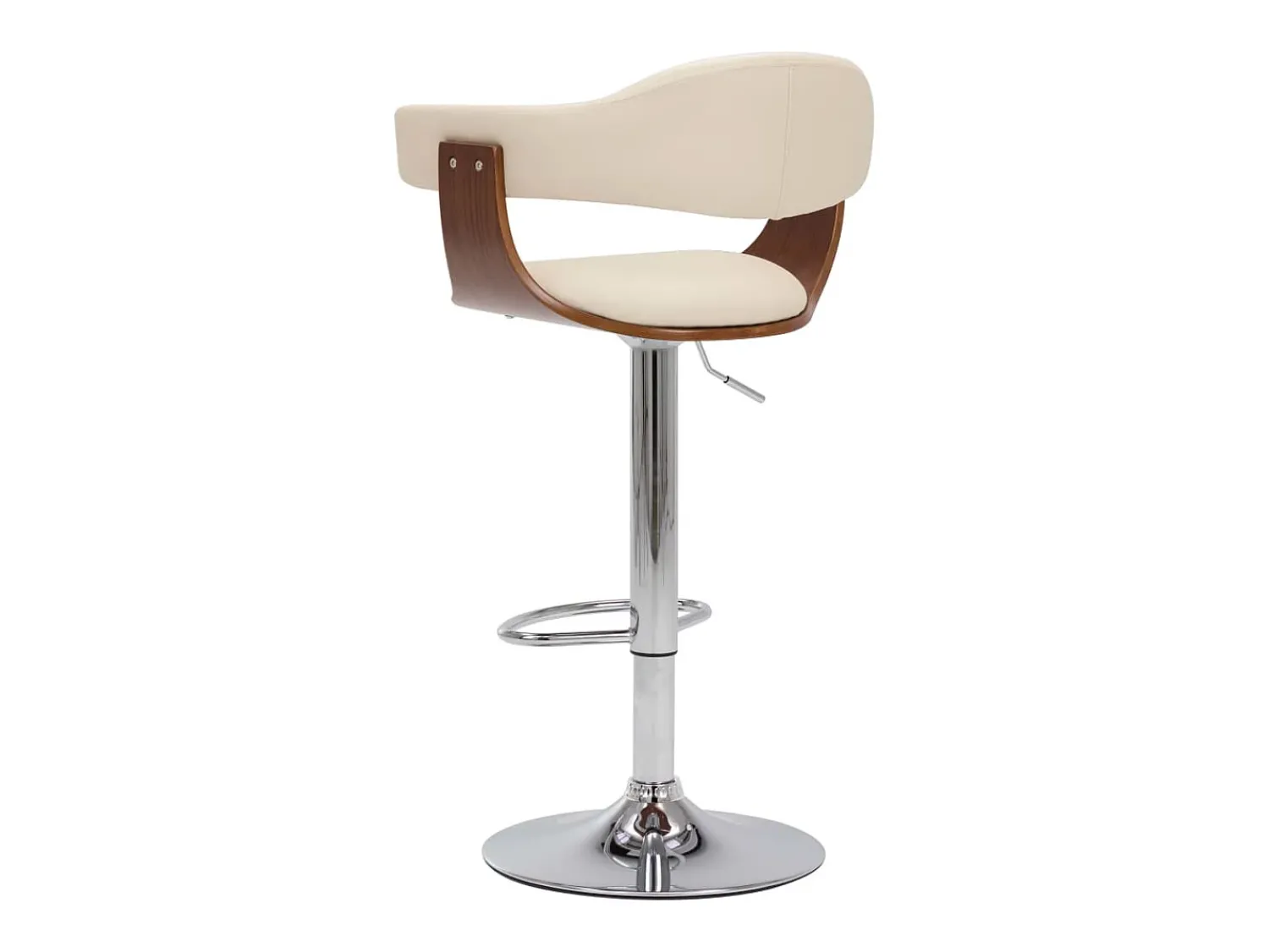 Online Bancos de bar 2 pcs madeira curvada e couro artificial PT729921 Creme