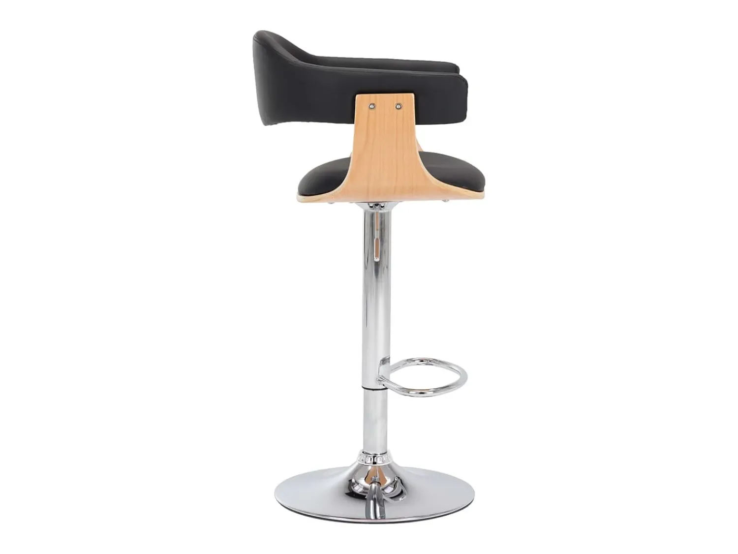 Outlet vidaxl Bancos de bar 2 pcs madeira curvada e couro artificial Preto