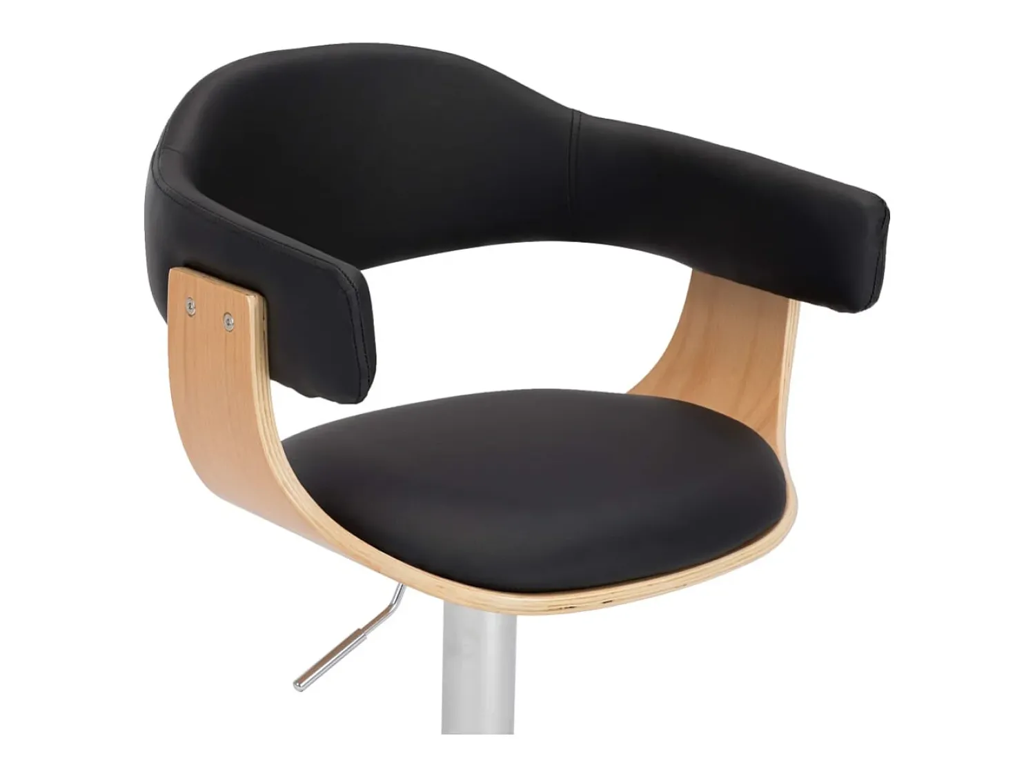 Outlet vidaxl Bancos de bar 2 pcs madeira curvada e couro artificial Preto