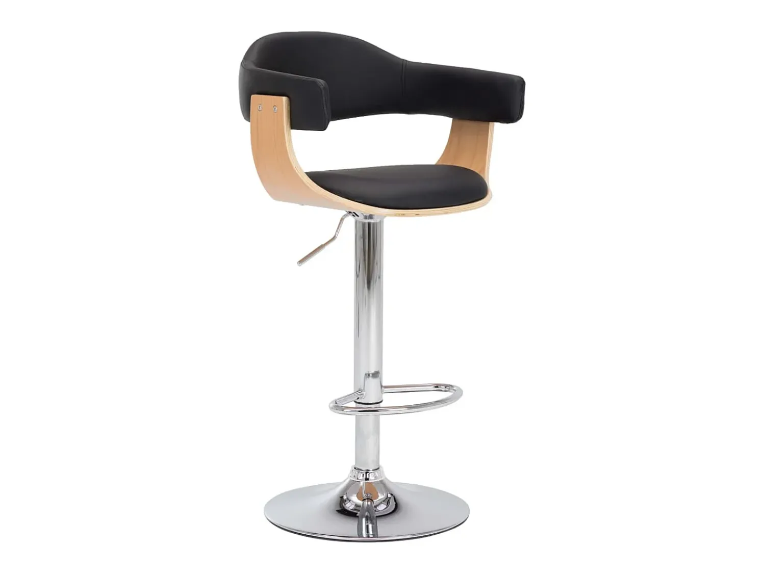 Outlet vidaxl Bancos de bar 2 pcs madeira curvada e couro artificial Preto