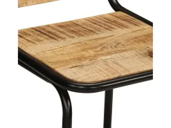 Banco|vidaxl Bancos de bar 2 pcs Madeira Maciça de Mangueira Rústica Natural claro