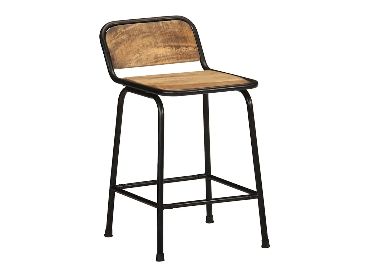 Banco|vidaxl Bancos de bar 2 pcs Madeira Maciça de Mangueira Rústica Natural claro