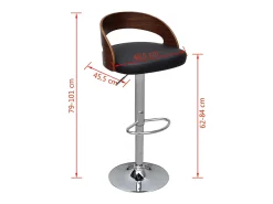 vidaxl Bancos de bar 2 pcs madeira curvada^ Banco