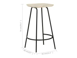 vidaxl Bancos de bar 4 pcs madeira de mangueira maciça^ Banco