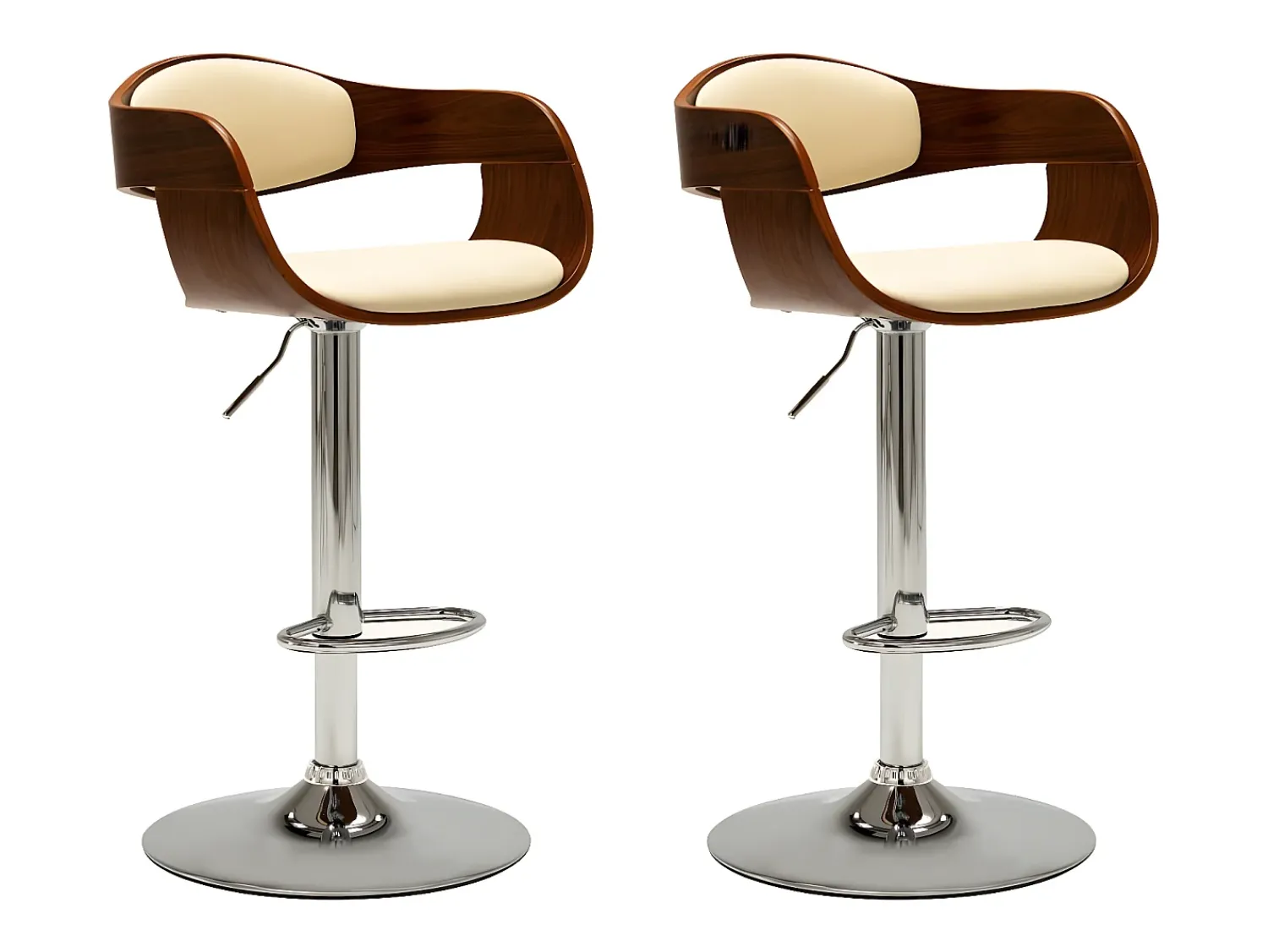 Bancos de bar 2 pcs madeira curvada e couro artificial PT637938^ Banco
