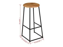Banco*vidaxl Bancos de bar 2 pcs madeira de teca maciça Natural claro