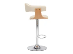 Online Bancos de bar 2 pcs madeira curvada e couro artificial PT913337 Creme