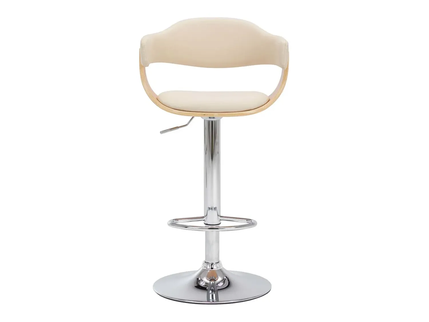 Online Bancos de bar 2 pcs madeira curvada e couro artificial PT913337 Creme