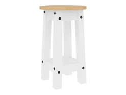 Banco|vidaxl Bancos de bar 2 pcs madeira de pinho maciça Branco