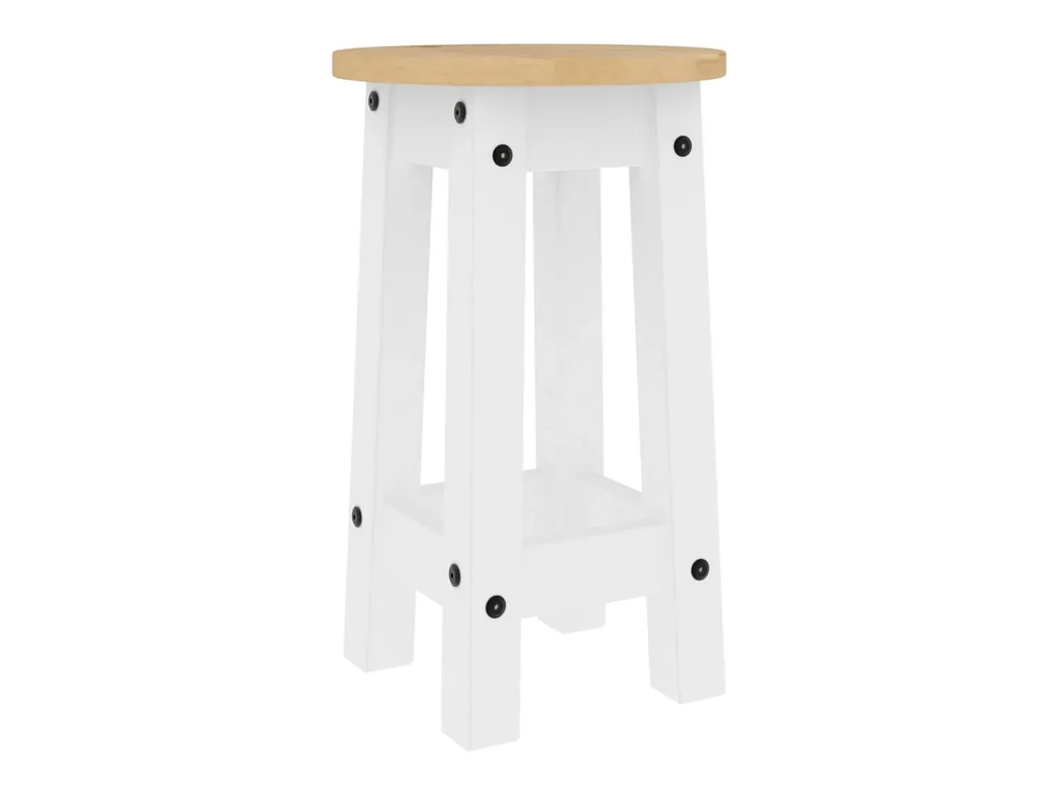 Banco|vidaxl Bancos de bar 2 pcs madeira de pinho maciça Branco