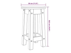 Banco|vidaxl Bancos de bar 2 pcs madeira de pinho maciça Branco