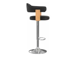 Banco|vidaxl Bancos de bar 2 pcs madeira curvada e couro artificial Preto