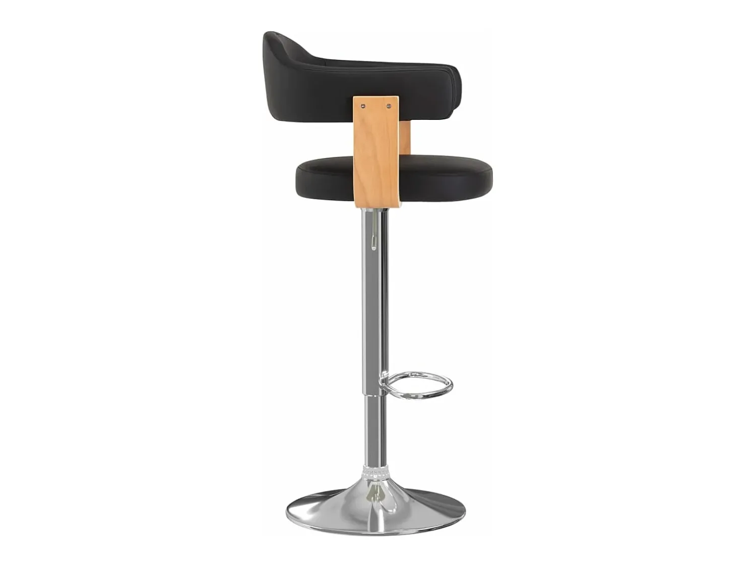 Banco|vidaxl Bancos de bar 2 pcs madeira curvada e couro artificial Preto