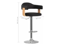 Banco|vidaxl Bancos de bar 2 pcs madeira curvada e couro artificial Preto
