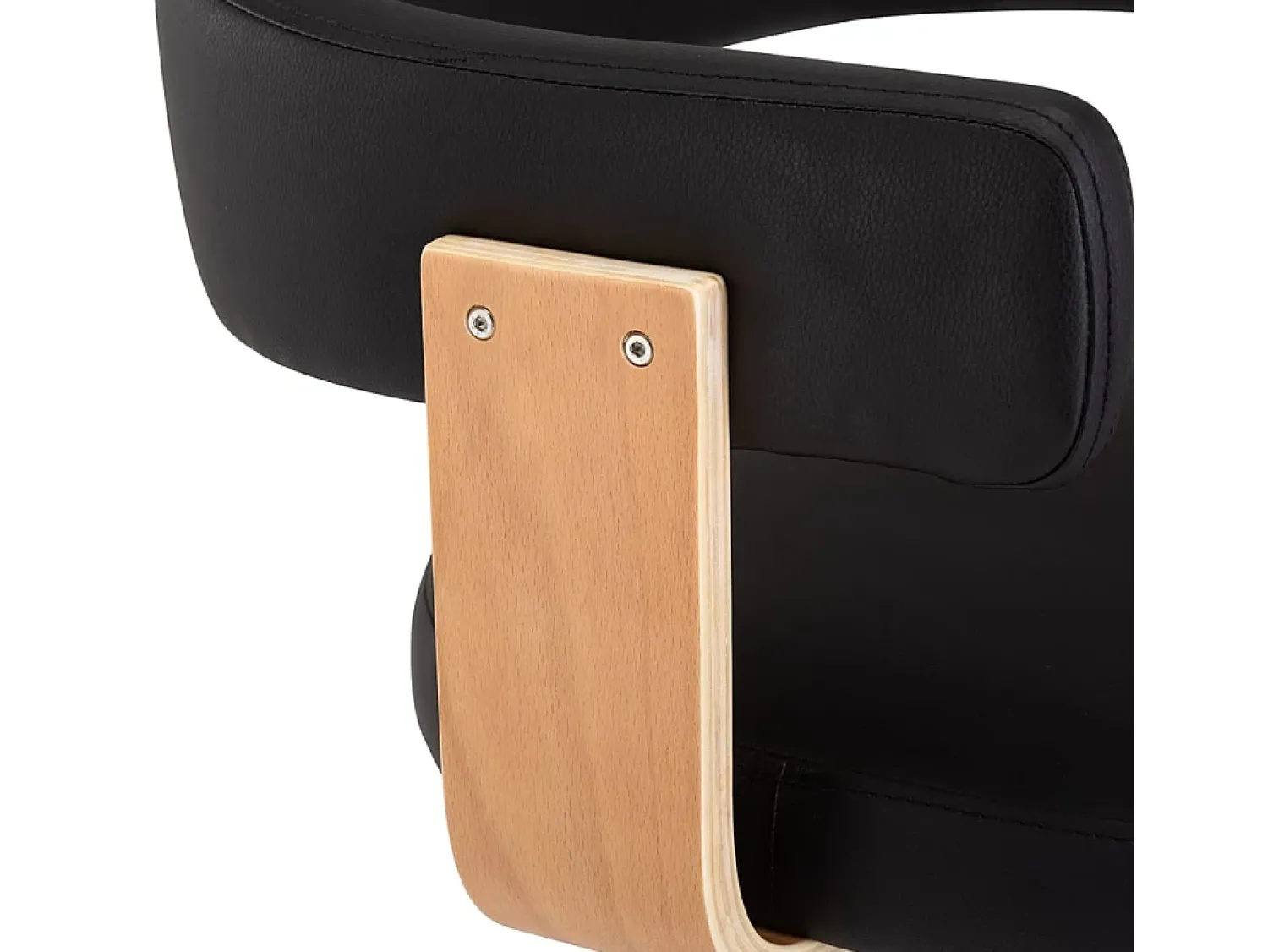 Banco|vidaxl Bancos de bar 2 pcs madeira curvada e couro artificial Preto