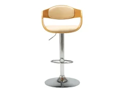 Banco* Bancos de bar 2 pcs madeira curvada e couro artificial PT528390 Creme