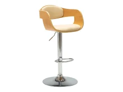Banco* Bancos de bar 2 pcs madeira curvada e couro artificial PT528390 Creme