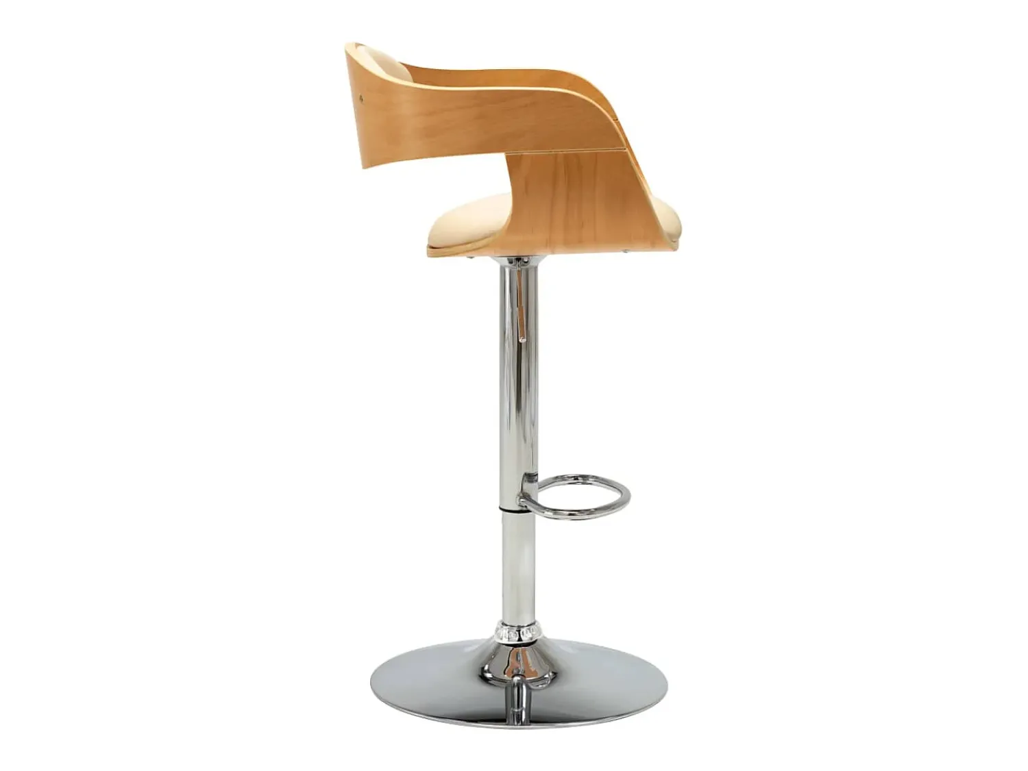 Banco* Bancos de bar 2 pcs madeira curvada e couro artificial PT528390 Creme