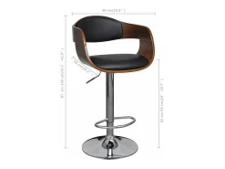 vidaxl Bancos de bar 2 pcs madeira curvada e couro artificial^ Banco