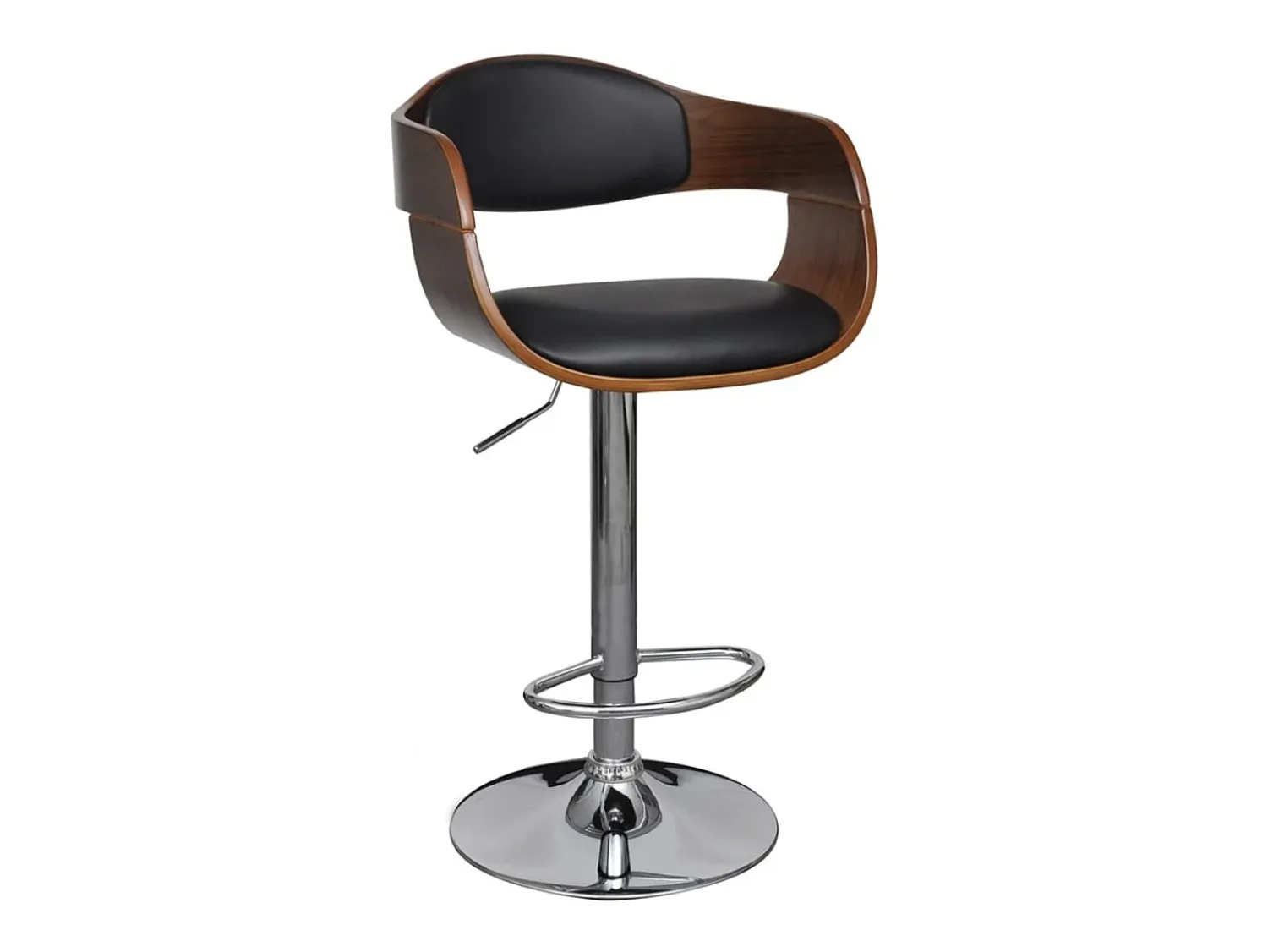 vidaxl Bancos de bar 2 pcs madeira curvada e couro artificial^ Banco