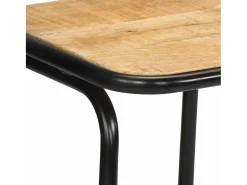 Banco|vidaxl Bancos de bar 2 pcs Madeira Maciça de Mangueira Rústica Natural claro