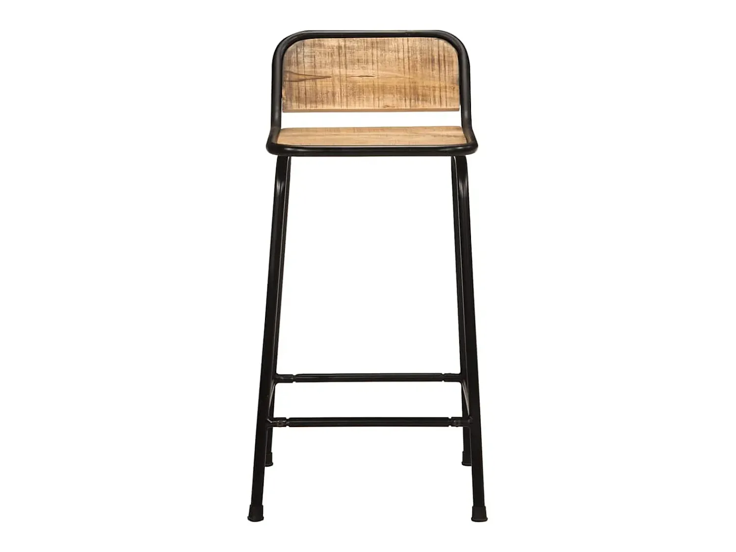 Banco|vidaxl Bancos de bar 2 pcs Madeira Maciça de Mangueira Rústica Natural claro