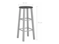 Banco*vidaxl Bancos de bar 2 pcs MDF prateado Preto