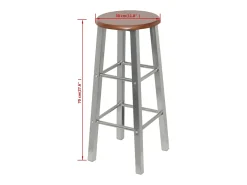 Clearance vidaxl Bancos de bar 2 pcs metal com assento MDF Prateado