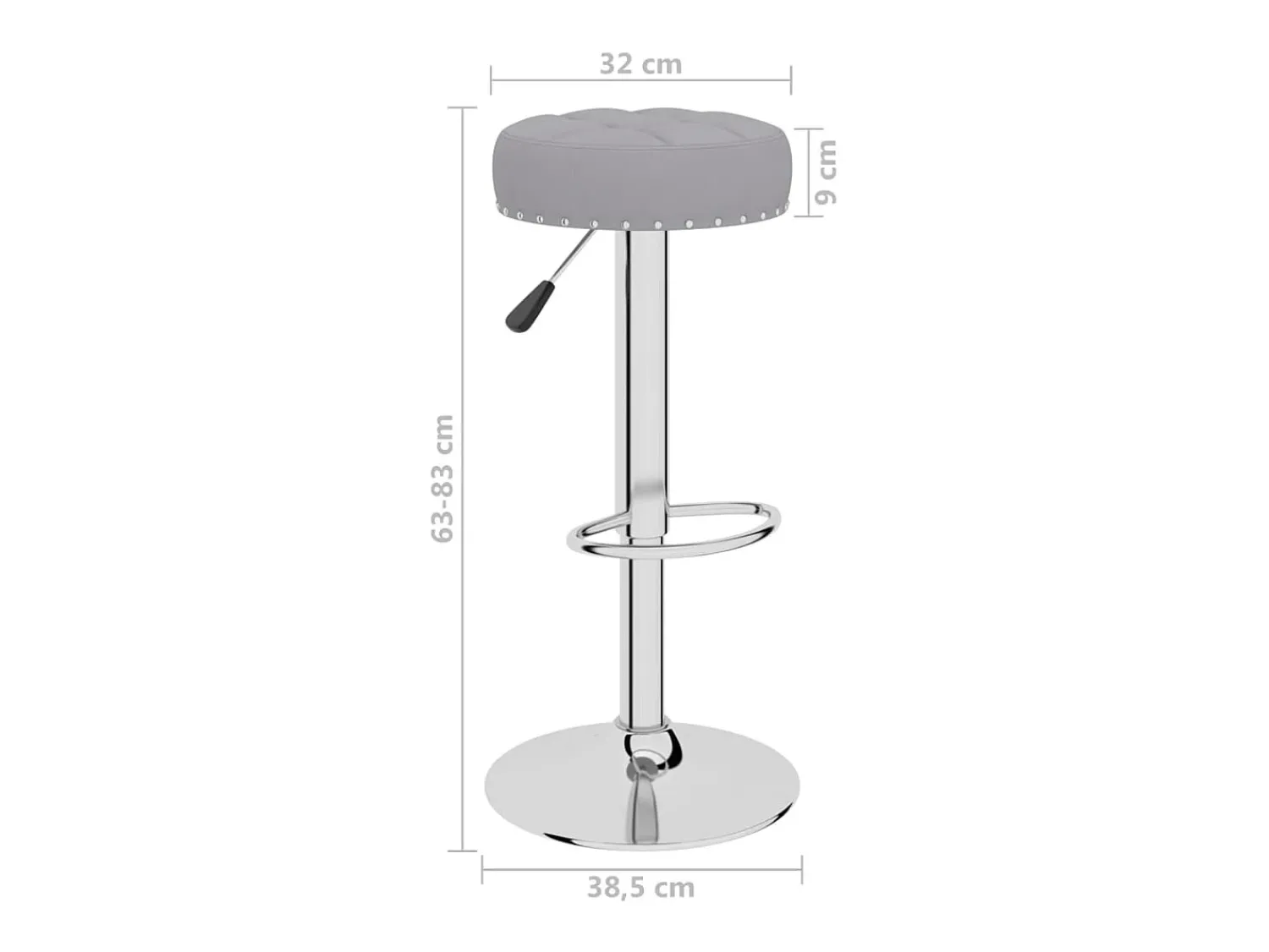 Discount vidaxl Bancos de bar 2 pcs tecido Cinzento