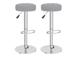 Discount vidaxl Bancos de bar 2 pcs tecido Cinzento