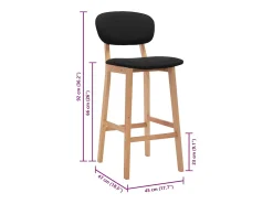 Banco|vidaxl Bancos de bar 2 pcs tecido Preto