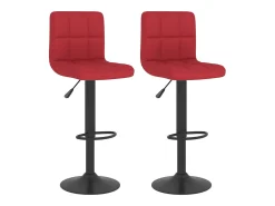 Banco*vidaxl Bancos de bar 2 pcs tecido tinto Vermelho