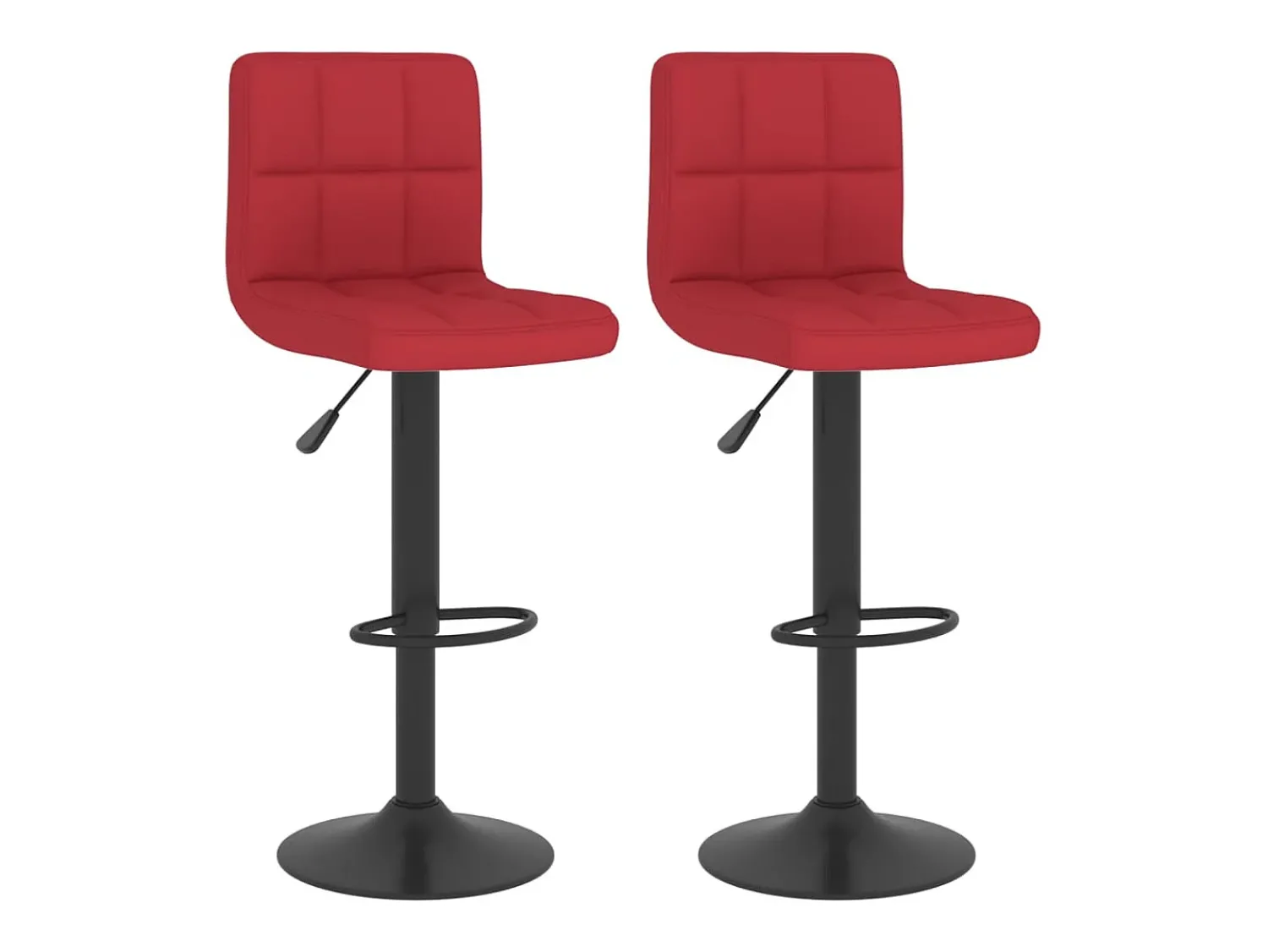 Banco*vidaxl Bancos de bar 2 pcs tecido tinto Vermelho