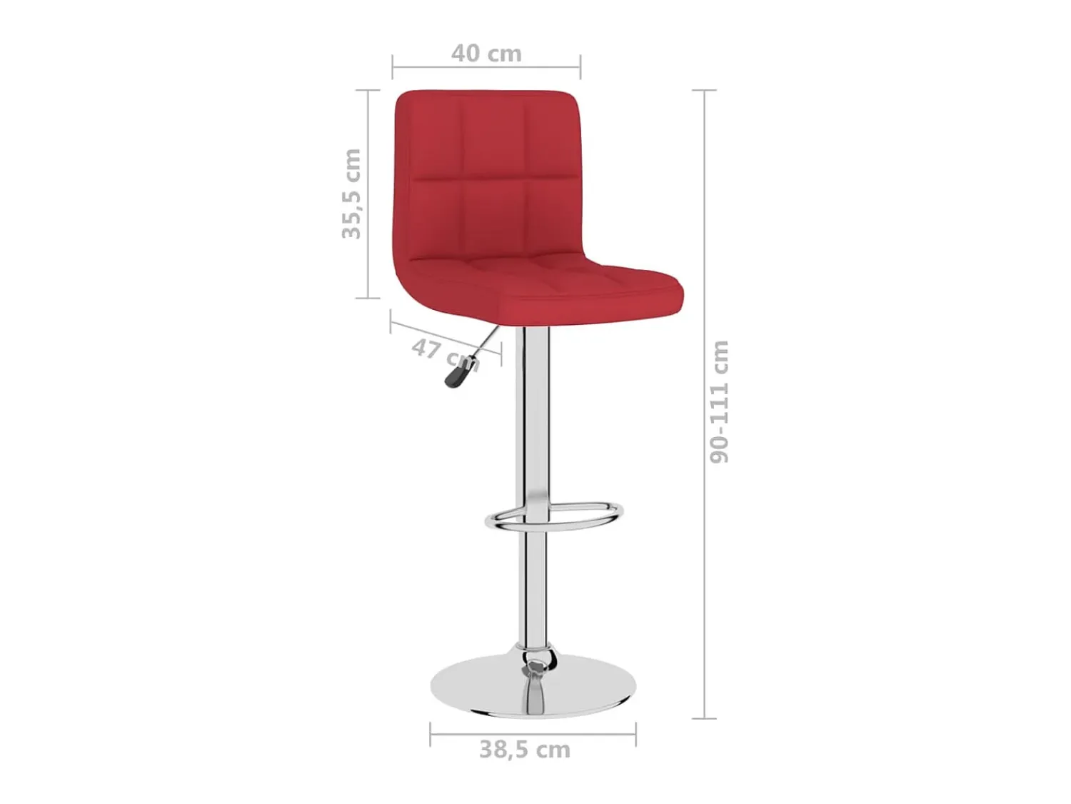 vidaxl Bancos de bar 2 pcs tecido tinto^ Banco
