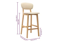vidaxl Bancos de bar 2 pcs tecido cor^ Banco