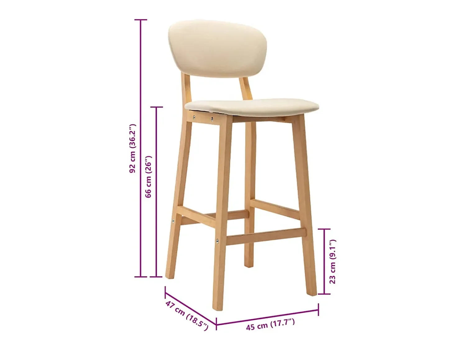 vidaxl Bancos de bar 2 pcs tecido cor^ Banco