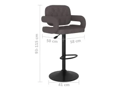 Banco|vidaxl Bancos de bar 2 pcs tecido cinzento-acastanhado Taupe