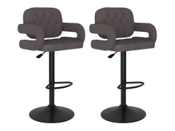 Banco|vidaxl Bancos de bar 2 pcs tecido cinzento-acastanhado Taupe