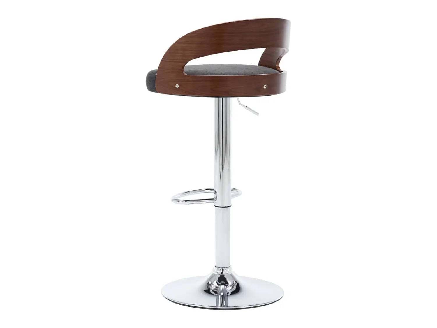 vidaxl Bancos de bar 2 pcs tecido -escuro e madeira curvada^ Banco