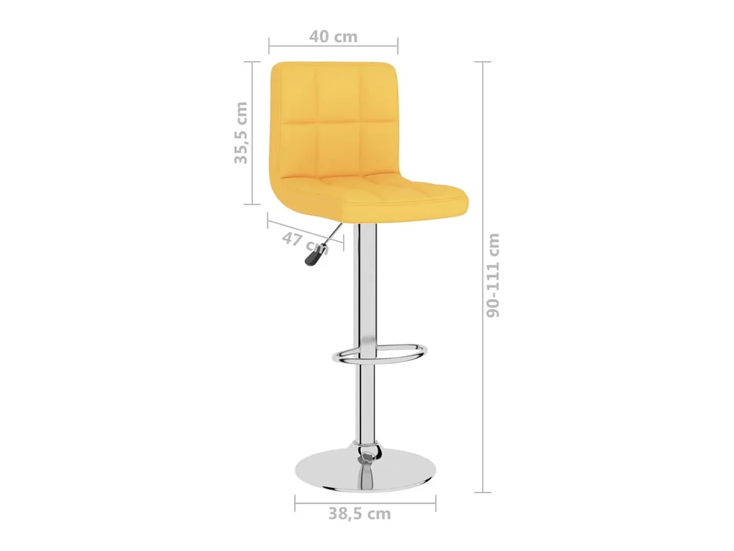 vidaxl Bancos de bar 2 pcs tecido mostarda^ Banco