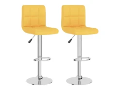 vidaxl Bancos de bar 2 pcs tecido mostarda^ Banco