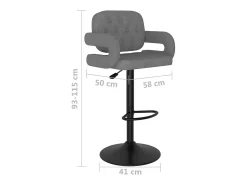 Banco*vidaxl Bancos de bar 2 pcs tecido -claro Cinzento