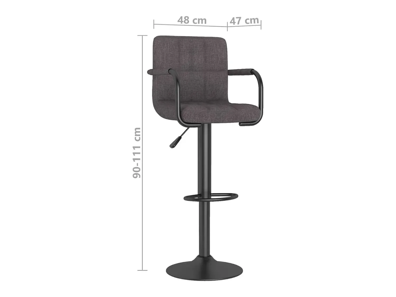Best vidaxl Bancos de bar 2 pcs tecido cinzento-acastanhado Taupe