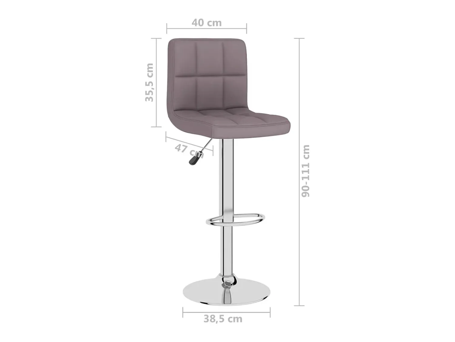 vidaxl Bancos de bar 2 pcs tecido cinzento-acastanhado^ Banco