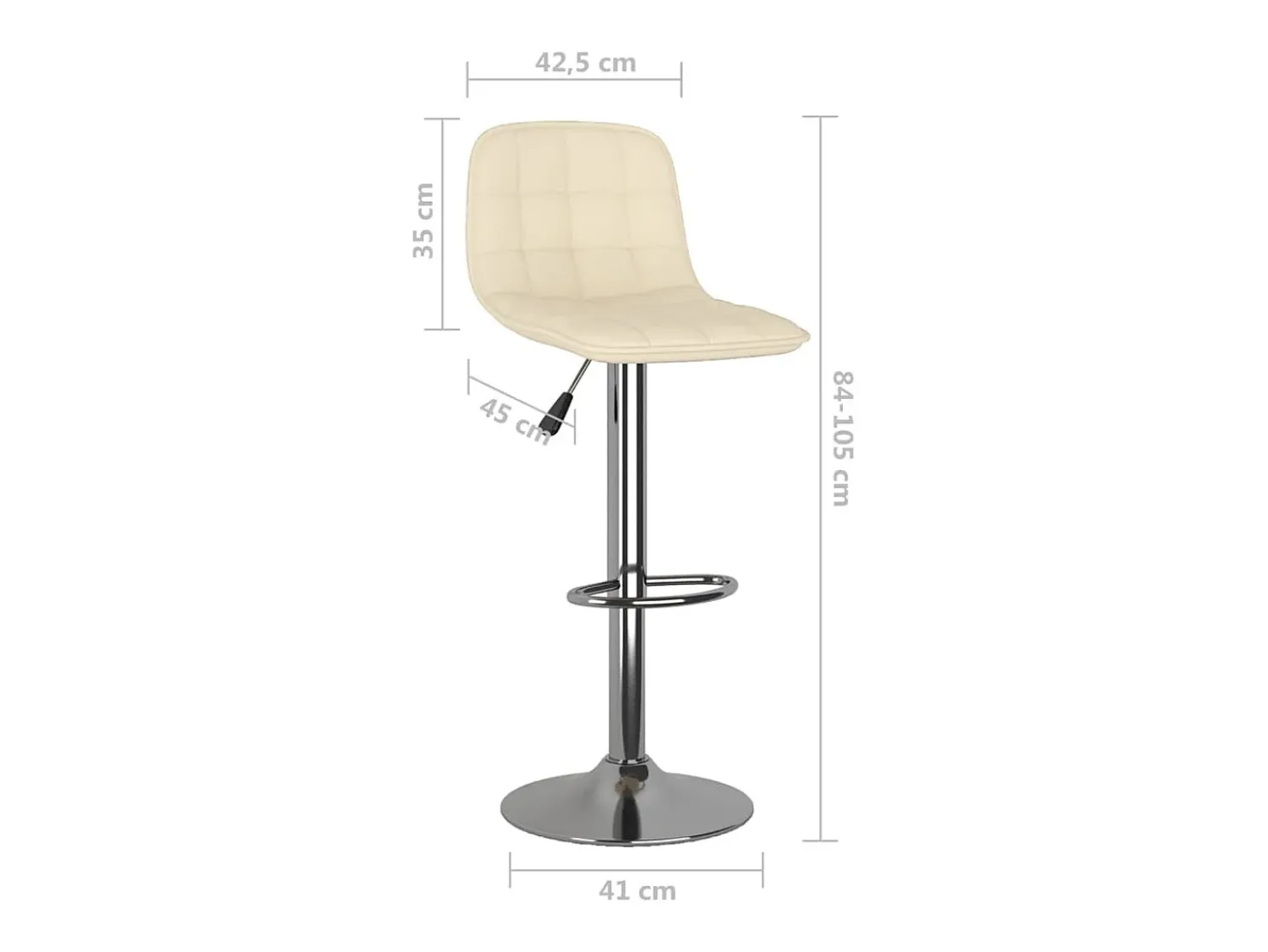 Banco|vidaxl Bancos de bar 2 pcs tecido cor Creme