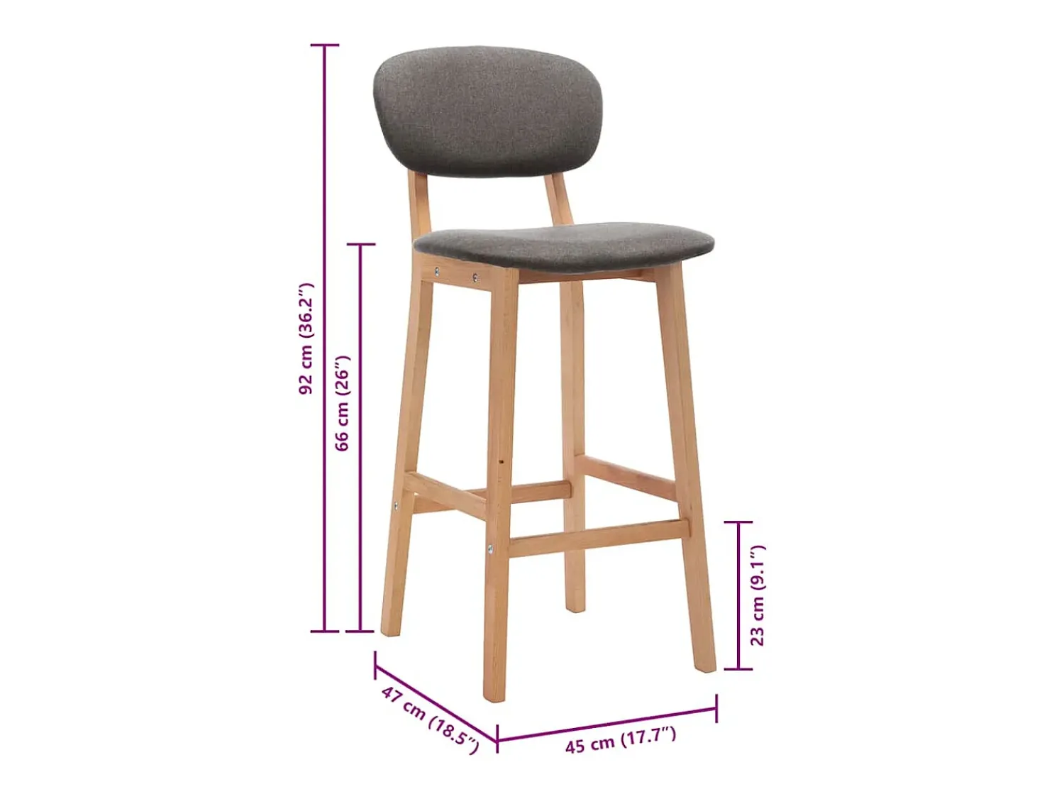 vidaxl Bancos de bar 2 pcs tecido -claro^ Banco